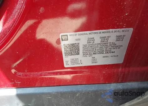 2022 GMC Terrain Fwd Sle from USA, damaged, VIN 3GKALMEV9NL182044